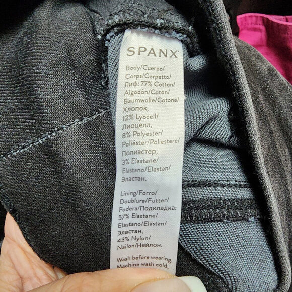 Spanx Black Cotton Distressed Skinny Jeans Size M - Picture 9 of 10